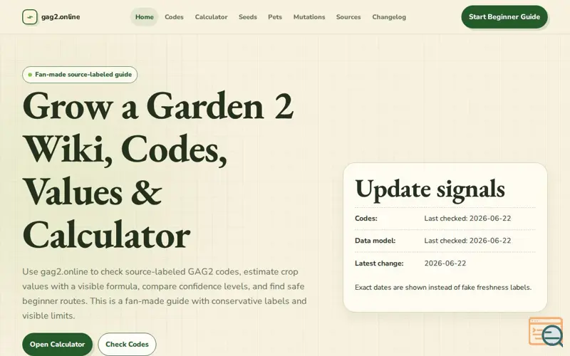 Screenshot of GAG2 Online