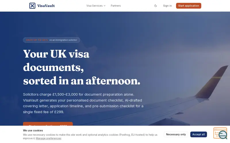 Screenshot of VisaVault