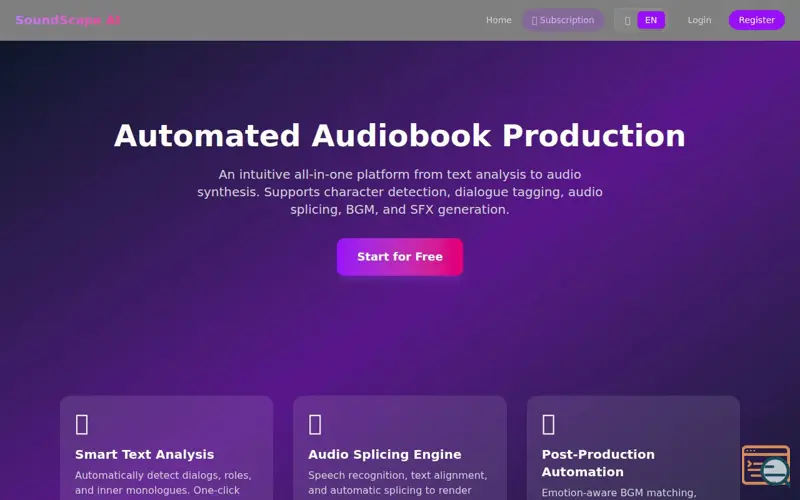 Screenshot of SoundScape AI