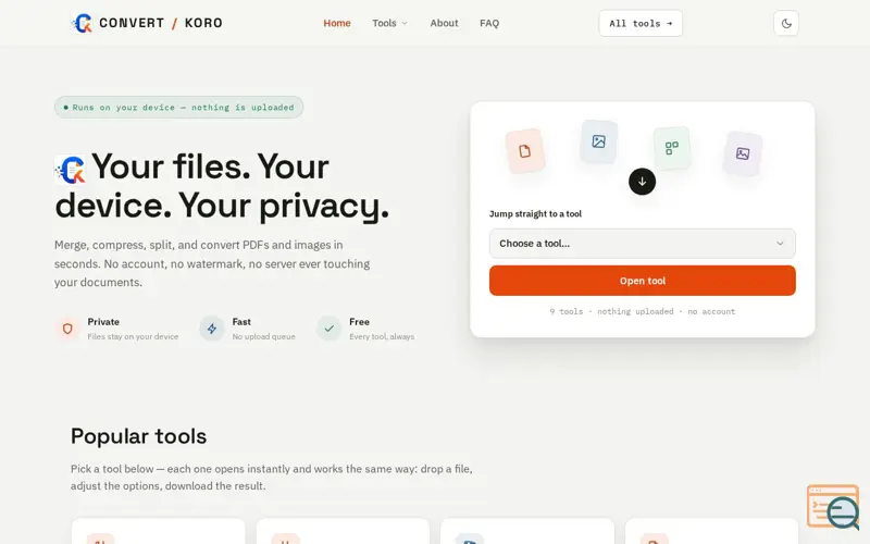 Screenshot of ConvertKoro