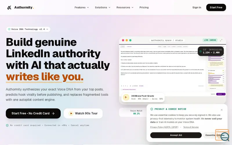 Screenshot of Authormity: LinkedIn Authority Builder