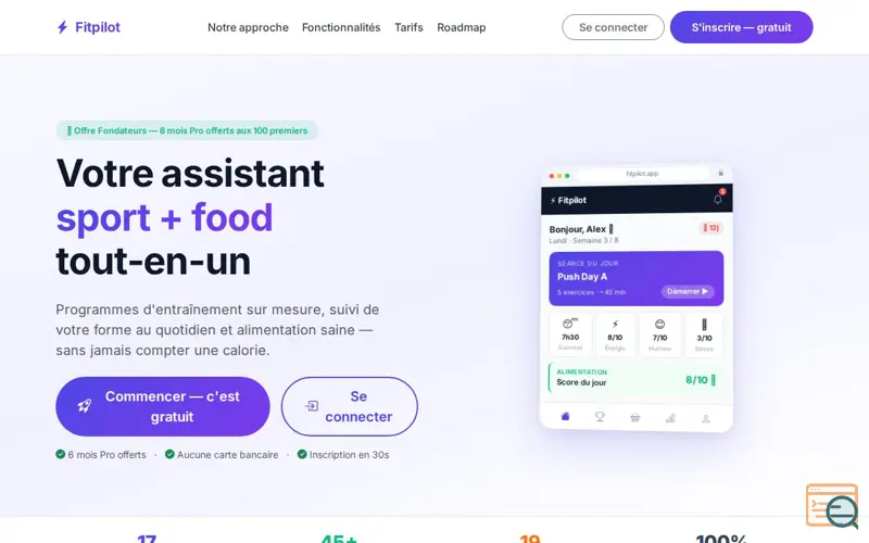 Screenshot of Fitpilot