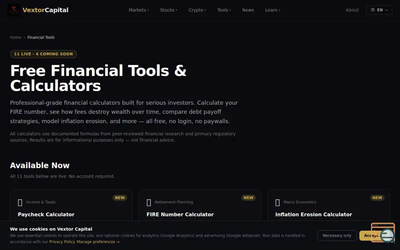 Screenshot of Vextor Capital