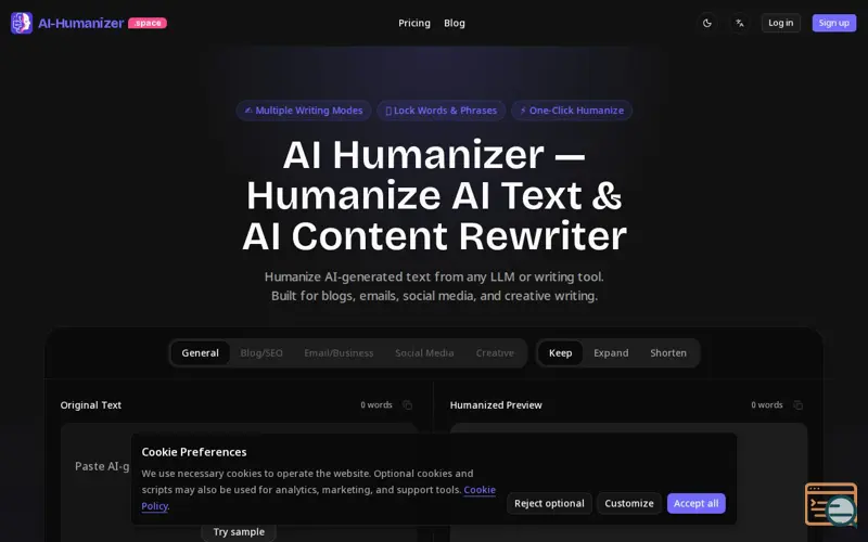 Screenshot of AI Humanizer