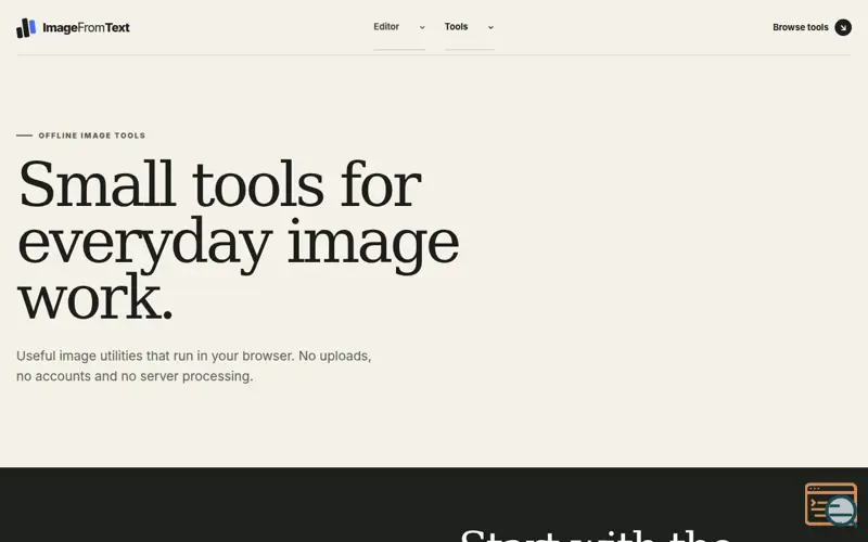 Screenshot of ImageFromText | Offline Image Tools