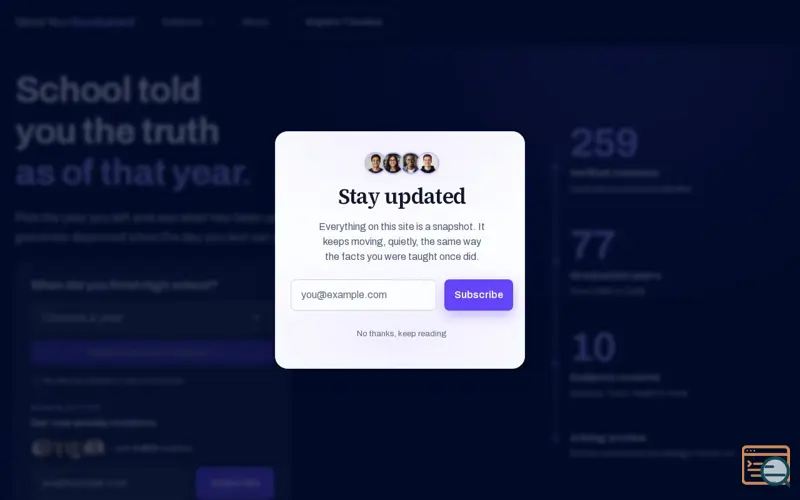 Screenshot of Since You Graduated: What school taught you that has since changed