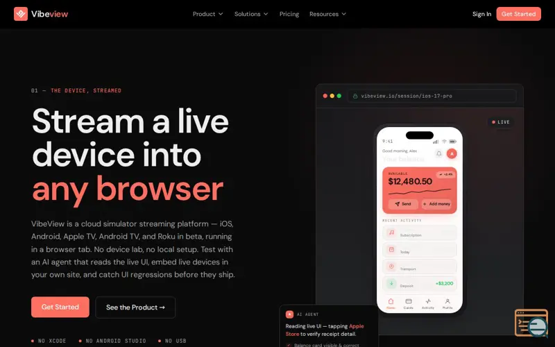 Screenshot of VibeView