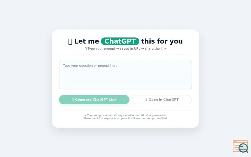 Screenshot of Let me ChatGPT this for you