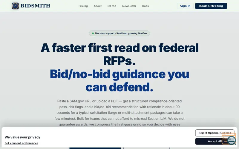 Screenshot of BidSmith