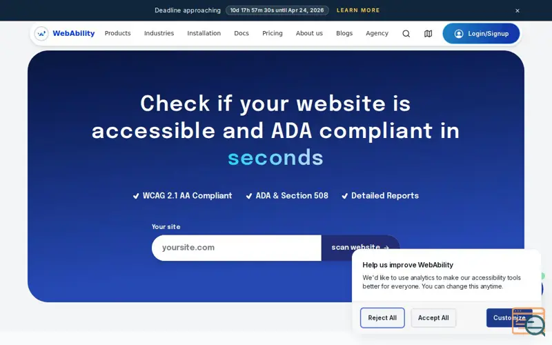 Screenshot of Free Accessibility Checker