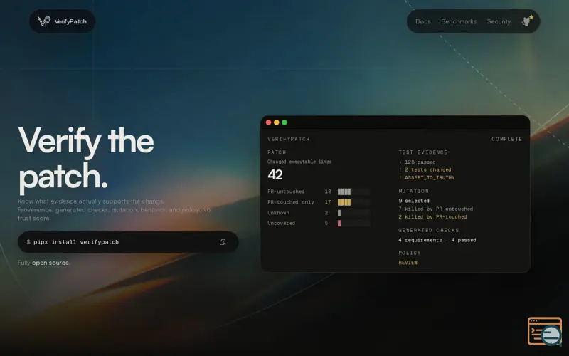 Screenshot of VerifyPatch | Verify the patch