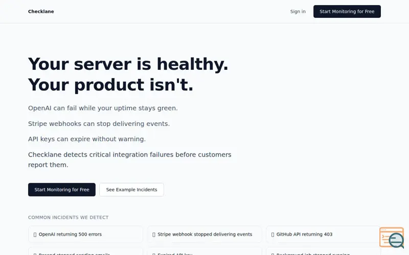 Screenshot of Checklane