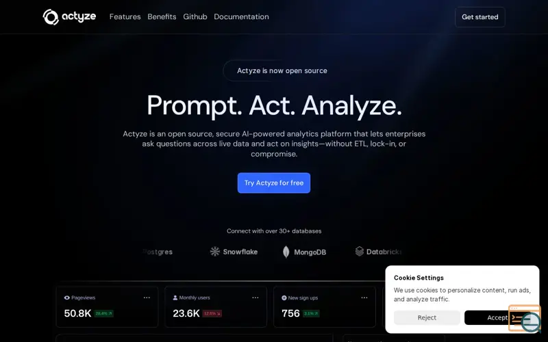 Screenshot of Actyze