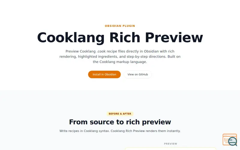 Screenshot of Cooklang Rich Preview