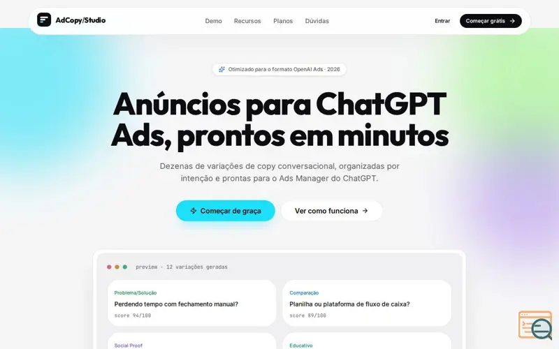 Screenshot of AdCopy Studio
