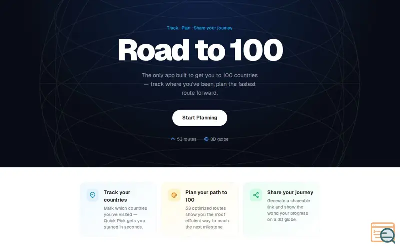 Screenshot of Road to 100 — Country Tracker