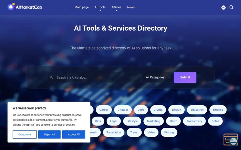 Screenshot of AIMarketCap