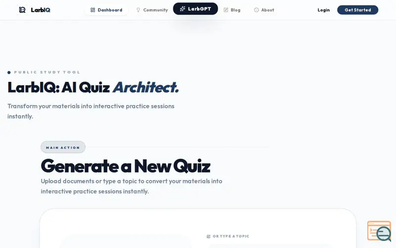 Screenshot of LarbIQ