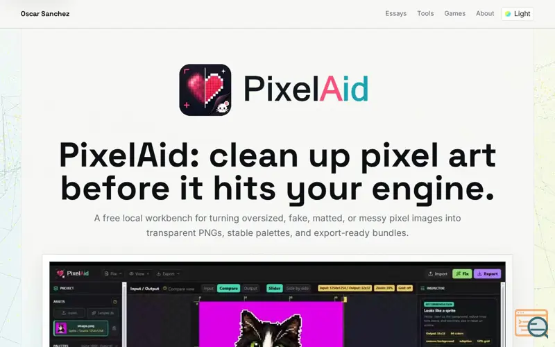 Screenshot of PixelAid