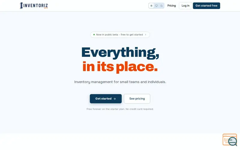 Screenshot of Inventoriz