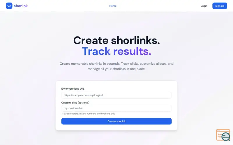 Screenshot of shorlnk