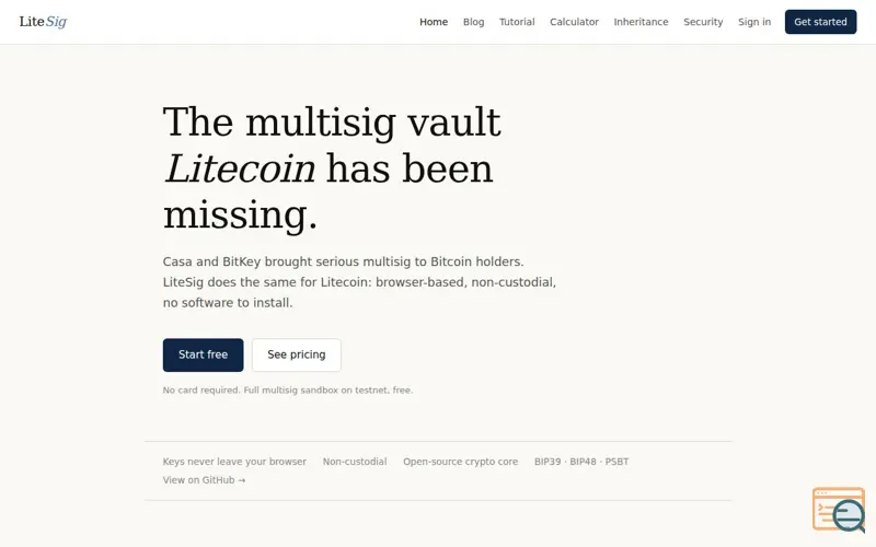 Screenshot of LiteSig
