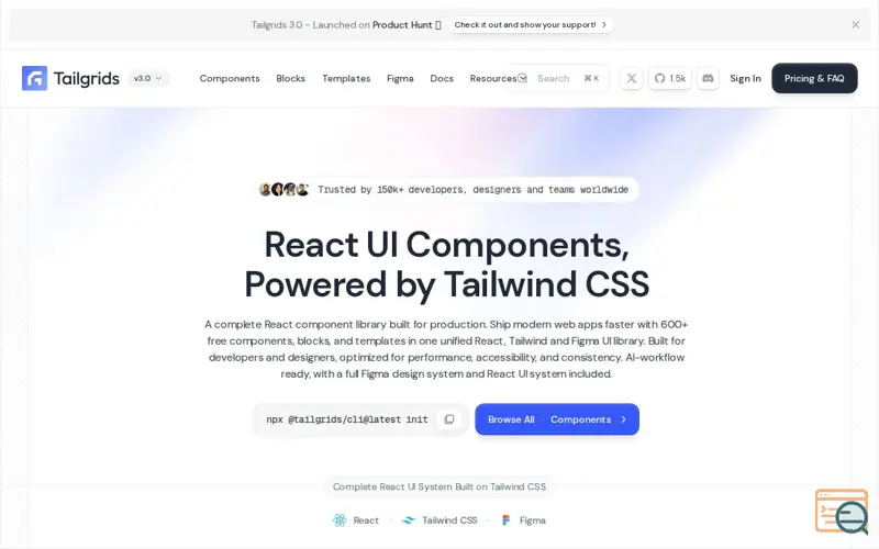 Screenshot of Tailgrids 3.0, a launch using Pimjo