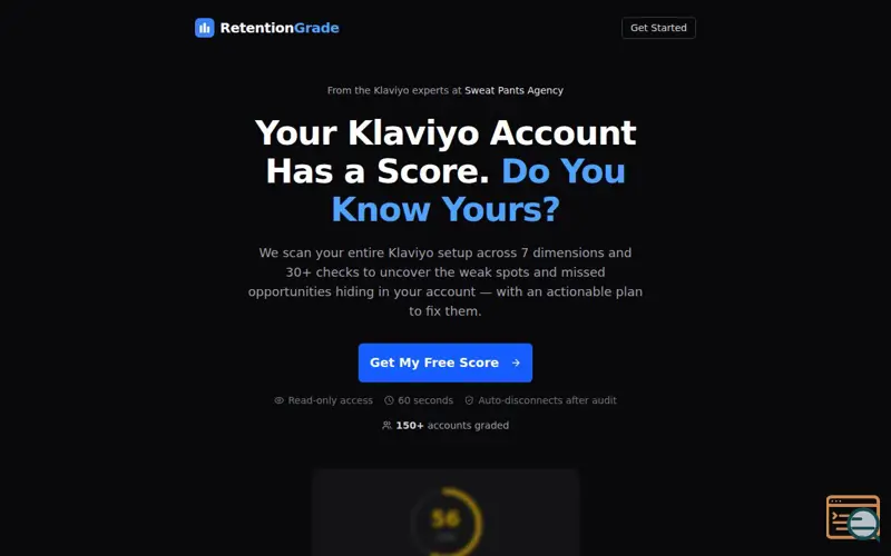 Screenshot of RetentionGrade — Klaviyo Audit Tool