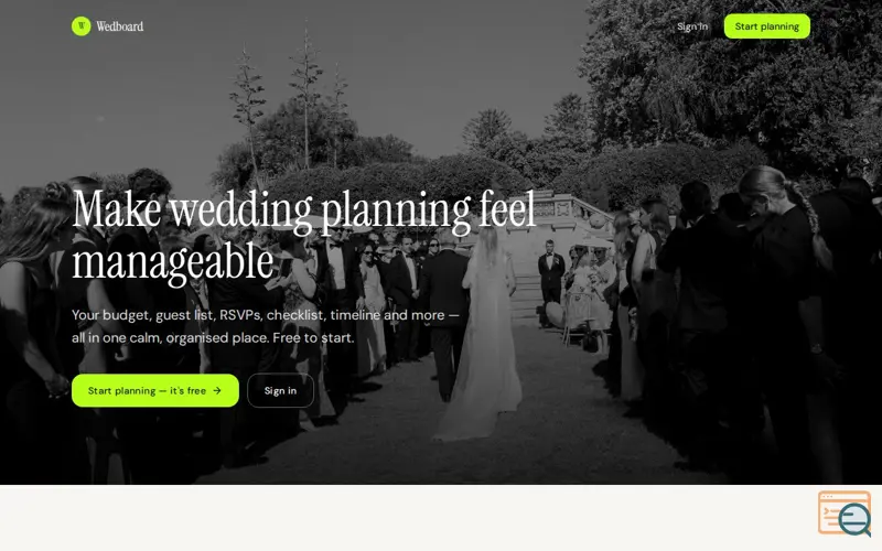 Screenshot of Wedboard