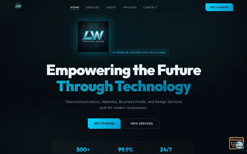 Screenshot of LW Technologies