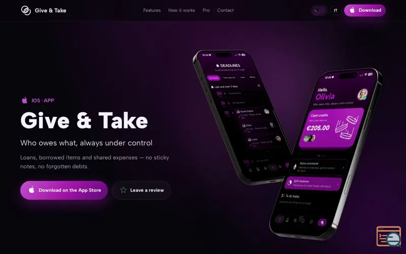 Screenshot of Give&Take - Loans and expense