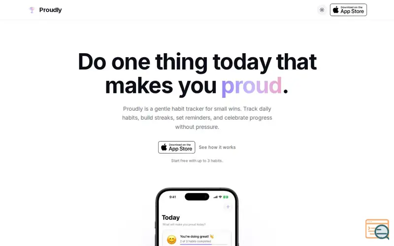 Screenshot of Proudly