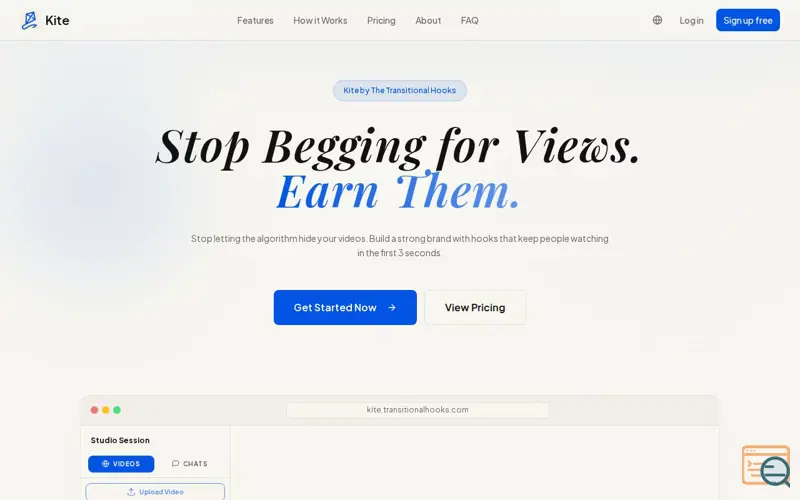 Screenshot of Kite, a launch using Instagram