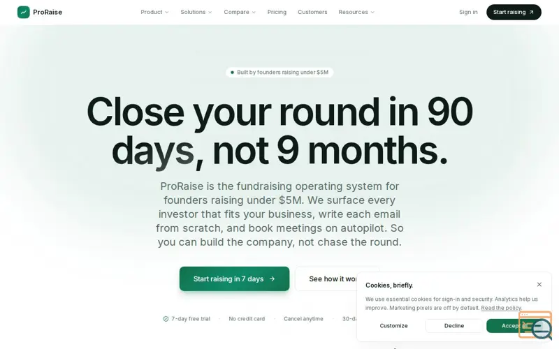 Screenshot of ProRaise