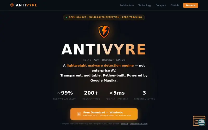 Screenshot of ANTIVYRE