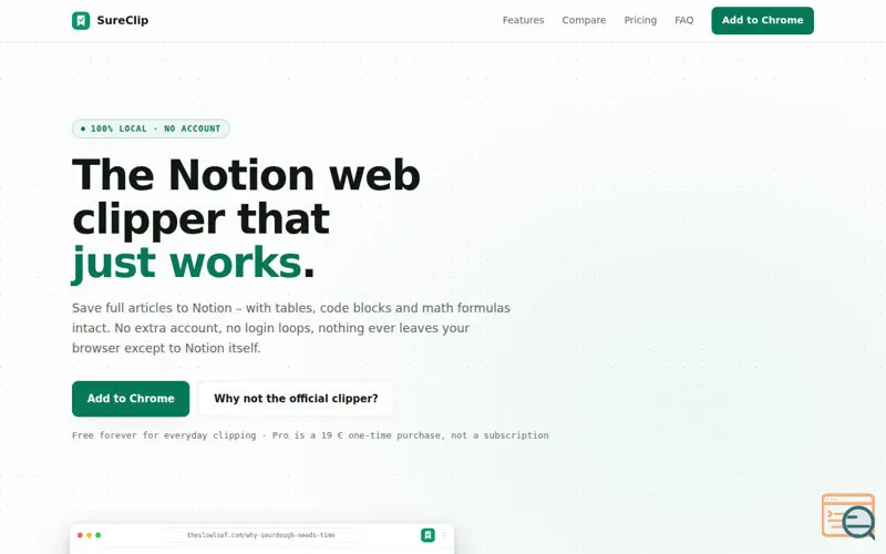 Screenshot of SureClip