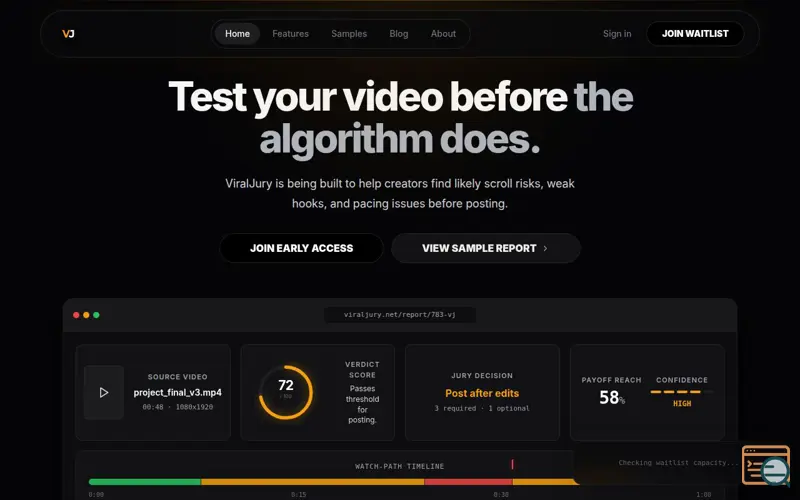 Screenshot of ViralJury