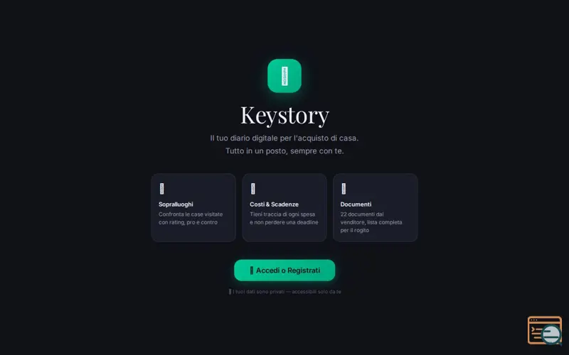 Screenshot of Keystory — Il tuo diario immobiliare