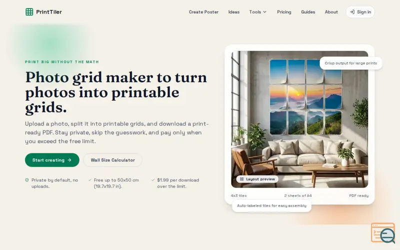 Screenshot of PrintTiler