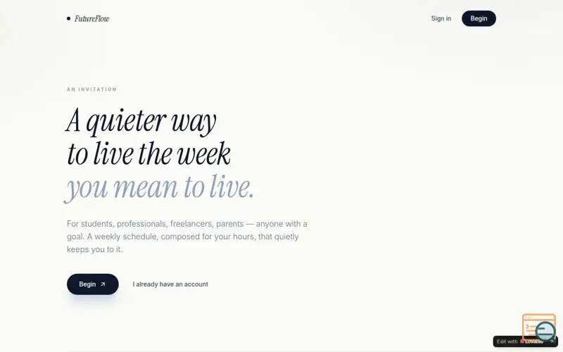 Screenshot of FutureFlow 