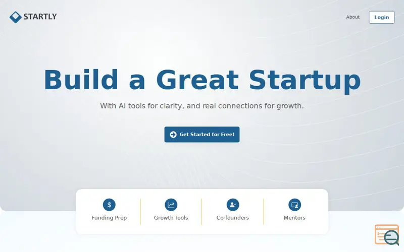 Screenshot of Startly.in, a launch using Bubble.io
