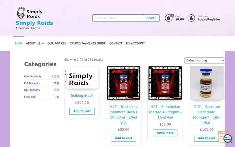 Screenshot of Simply Roids
