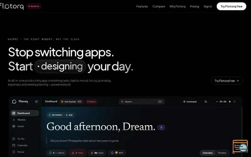 Screenshot of Flotorq — All-in-One Productivity App | Habits, Tasks, Mood & Finance