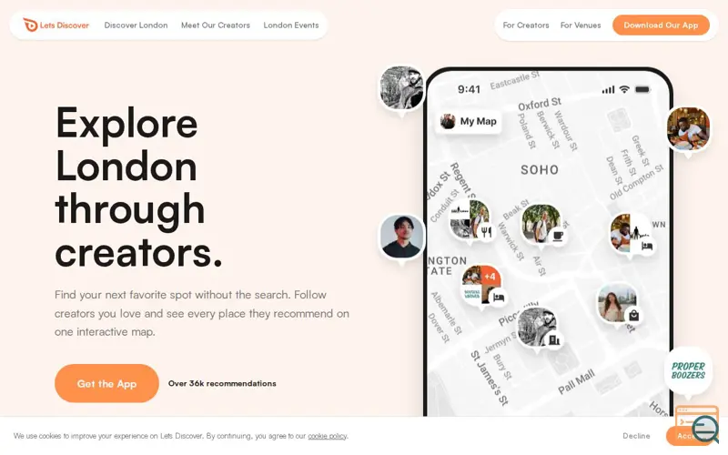 Screenshot of Lets Discover, a launch using IndexNow