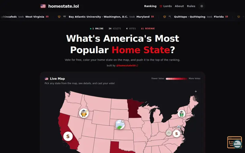 Screenshot of homestate.lol
