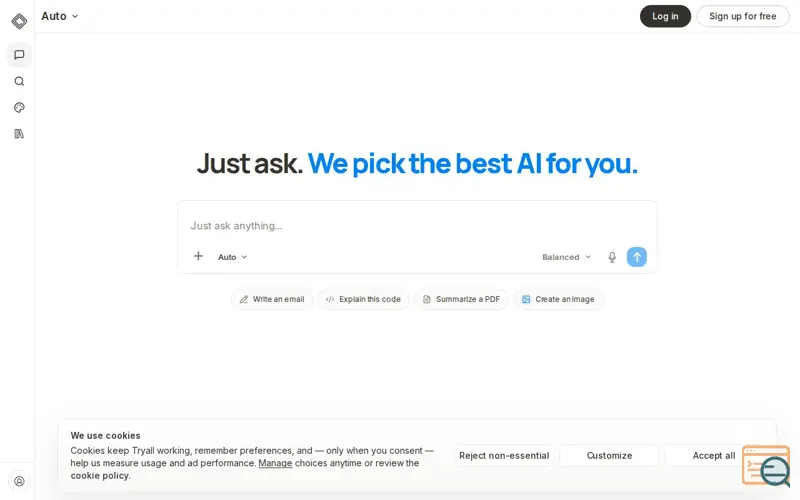 Screenshot of Tryall.ai, a launch using Zod
