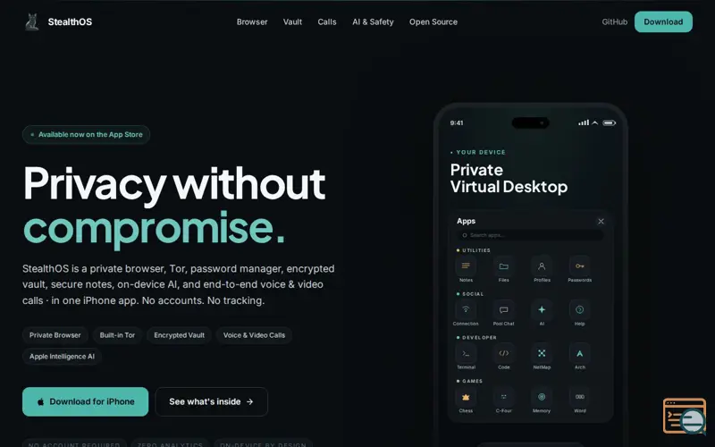 Screenshot of Stealthos