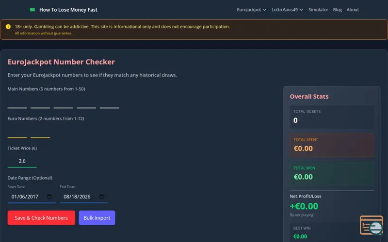 Screenshot of How To Lose Money Fast