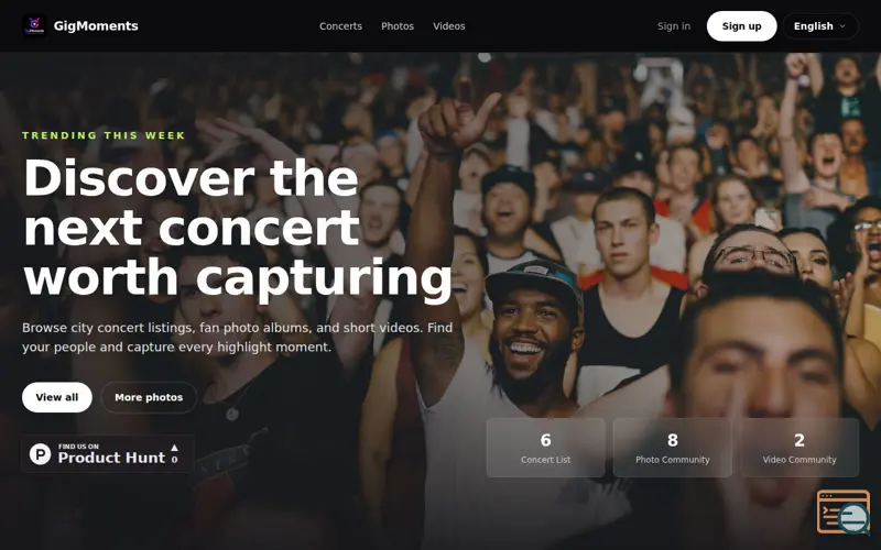 Screenshot of GigMoments