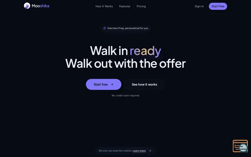 Screenshot of Mooshika - Interview Prep